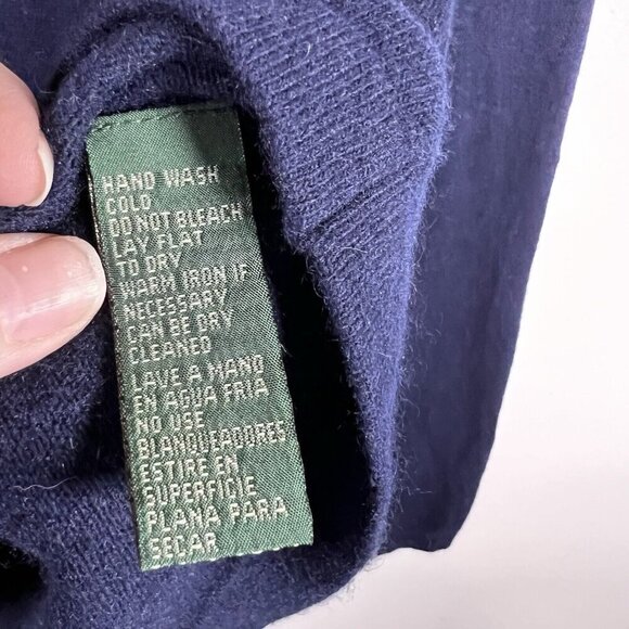 Lauren Ralph Lauren Merino Wool Cashmere Angora Rabbit Sweater Size L Blue Soft - Picture 6 of 7